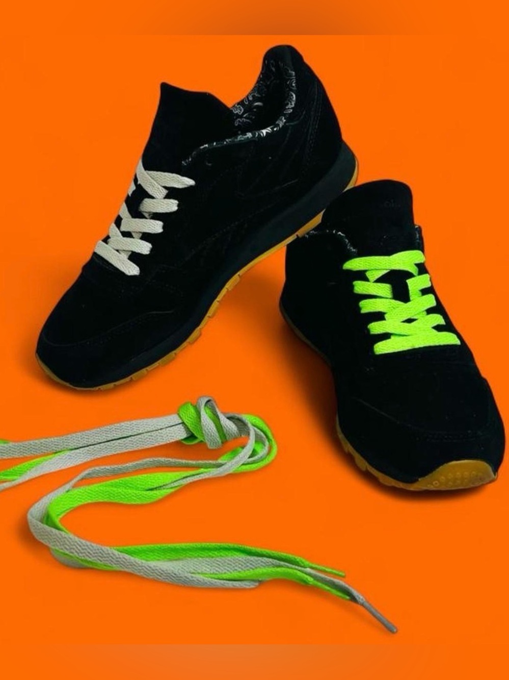 Rare Reebok Classic Leather TDC Bandana Black Suede BD3230 Mens 6 Womens 7.5